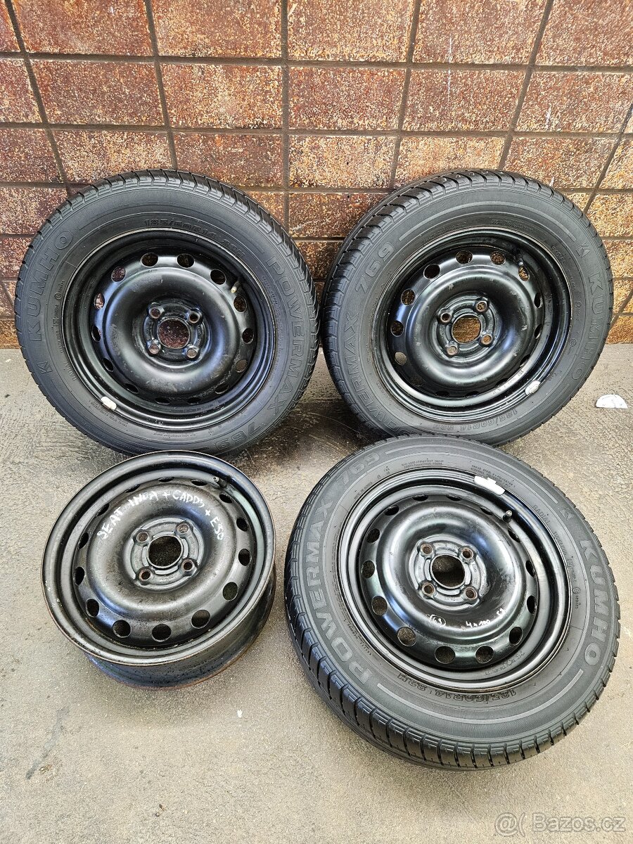 Letní 14-ky ocelová kola 4x100x57 koncern VW (č. sady 99)