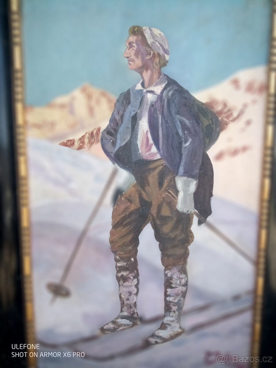 Obraz lyžař 1930