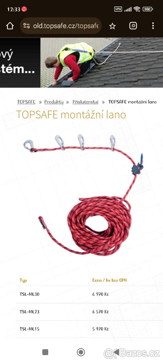 Montážní lano 23m