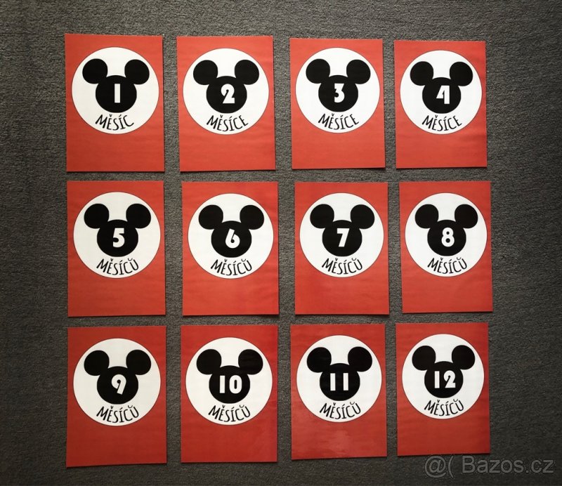 Mickey milníkové kartičky