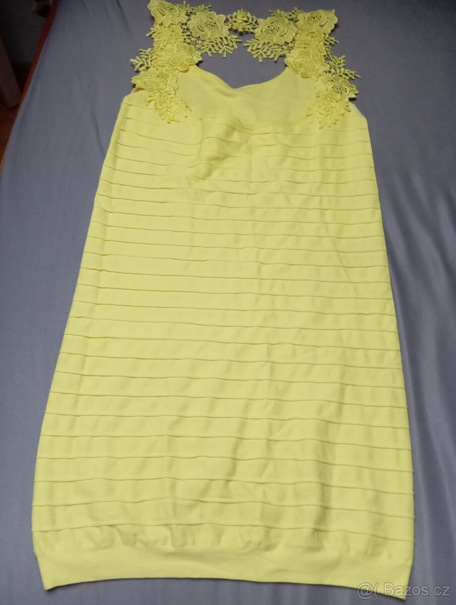Elastické minišaty žluté vel S/M