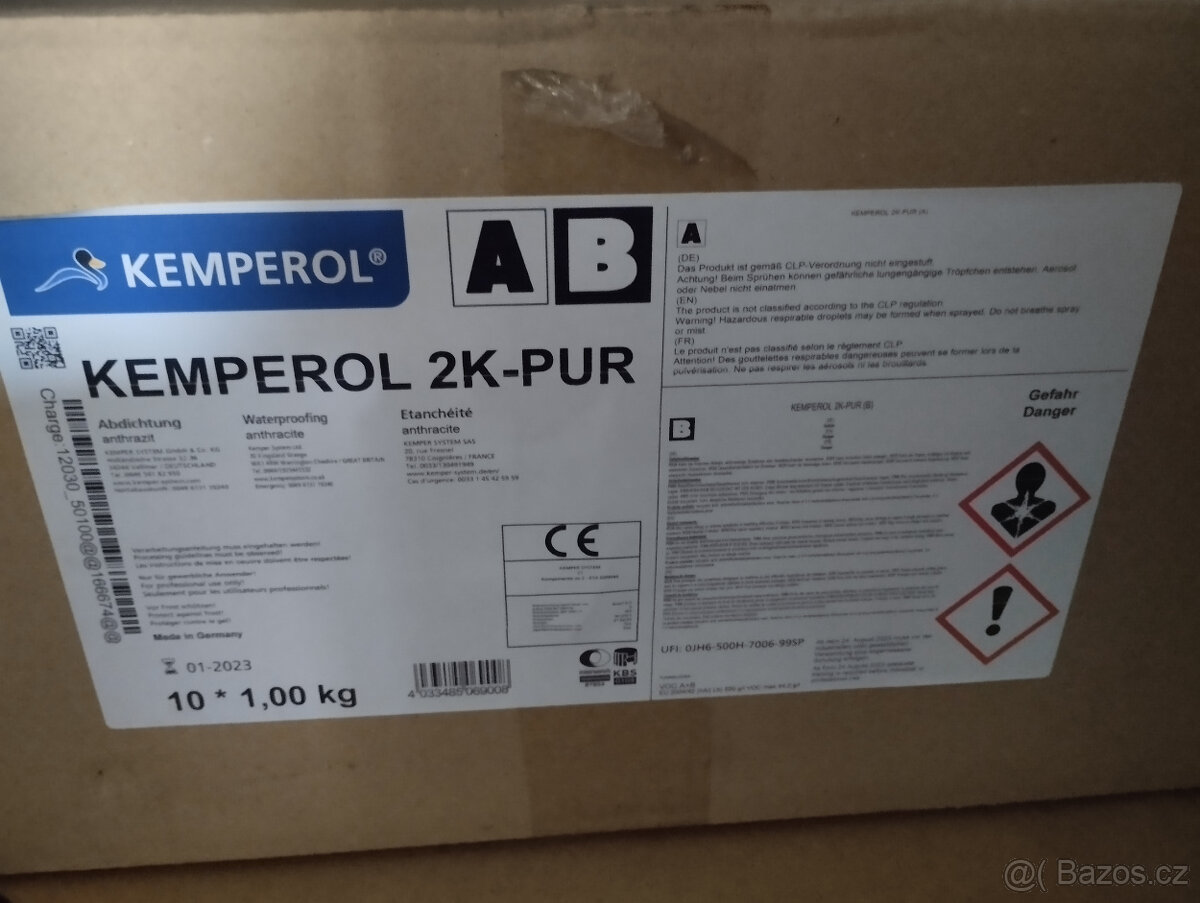 10 x 1 kg hydroizolační stěrky Kemperol 2K-PUR (+ vybavení)