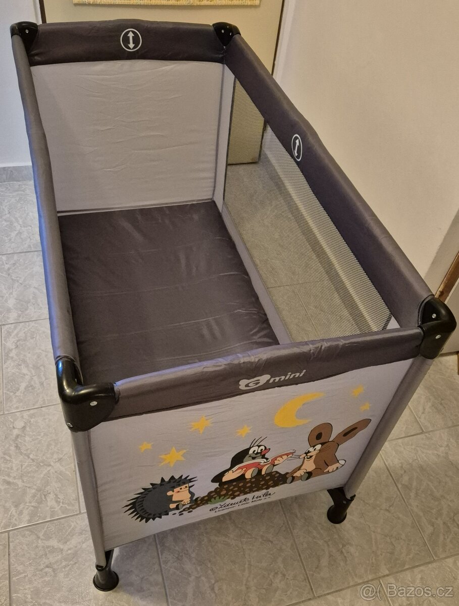 Cestovní postýlka Aisa Krtek a Kamarádi Cool Grey