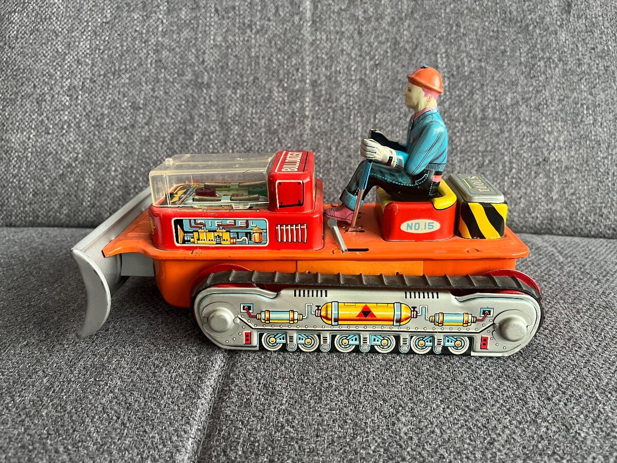 Stará hračka, Buldozer Nomura Toy Company, ne Ites, kdn