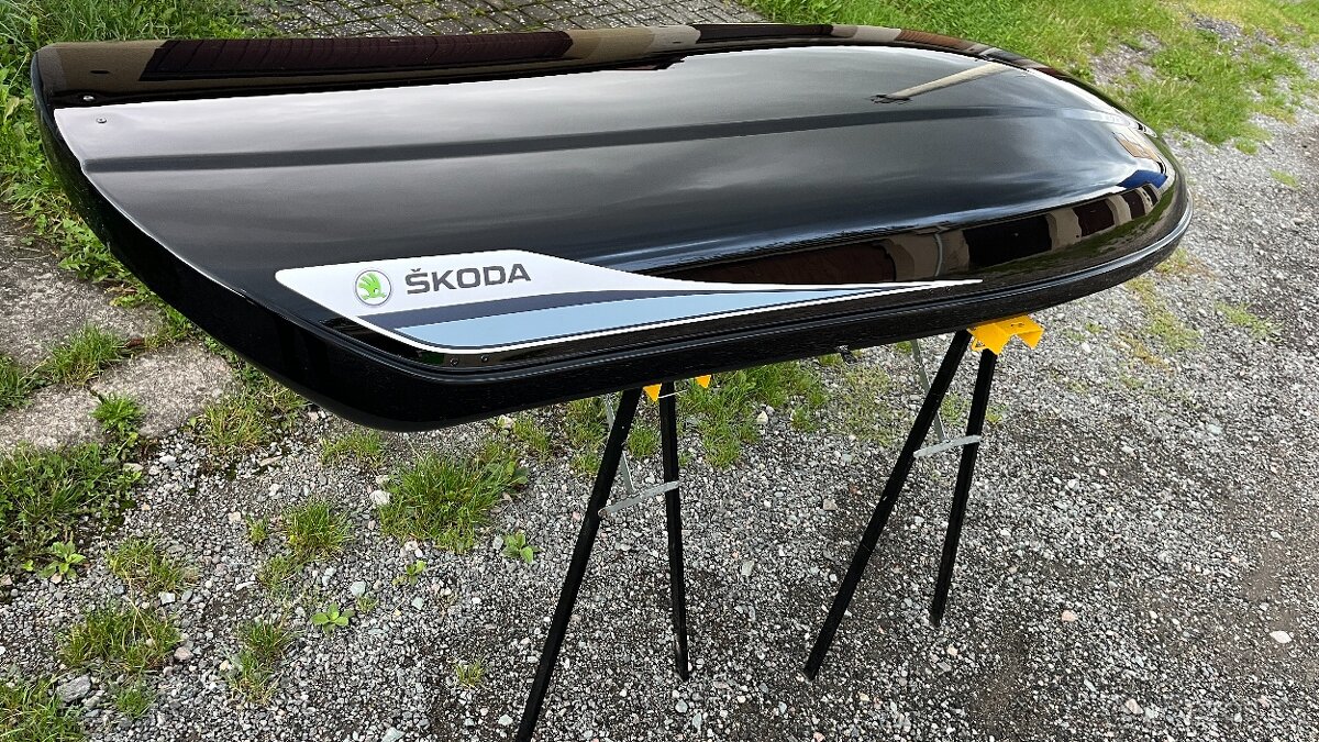 STŘEŠNÍ BOX ORIGO ŠKODA AUTO-SUPER STAV,ZAMYACÍ,2X KLÍČEK