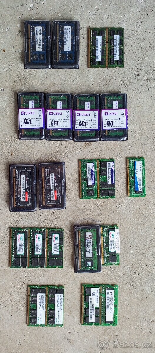 RAM paměti notebooku DRR2 A DDR3