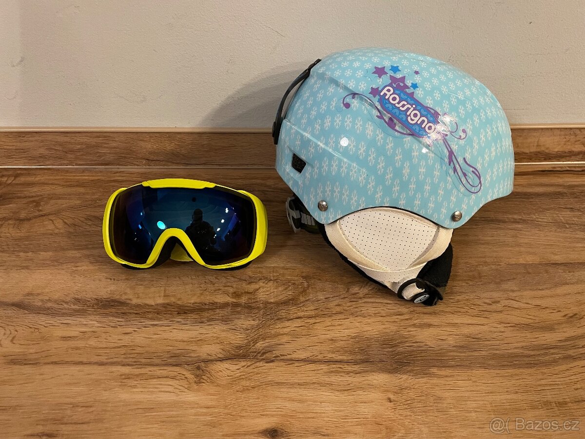 Dětská lyžařská přilba Rossignol + brýle