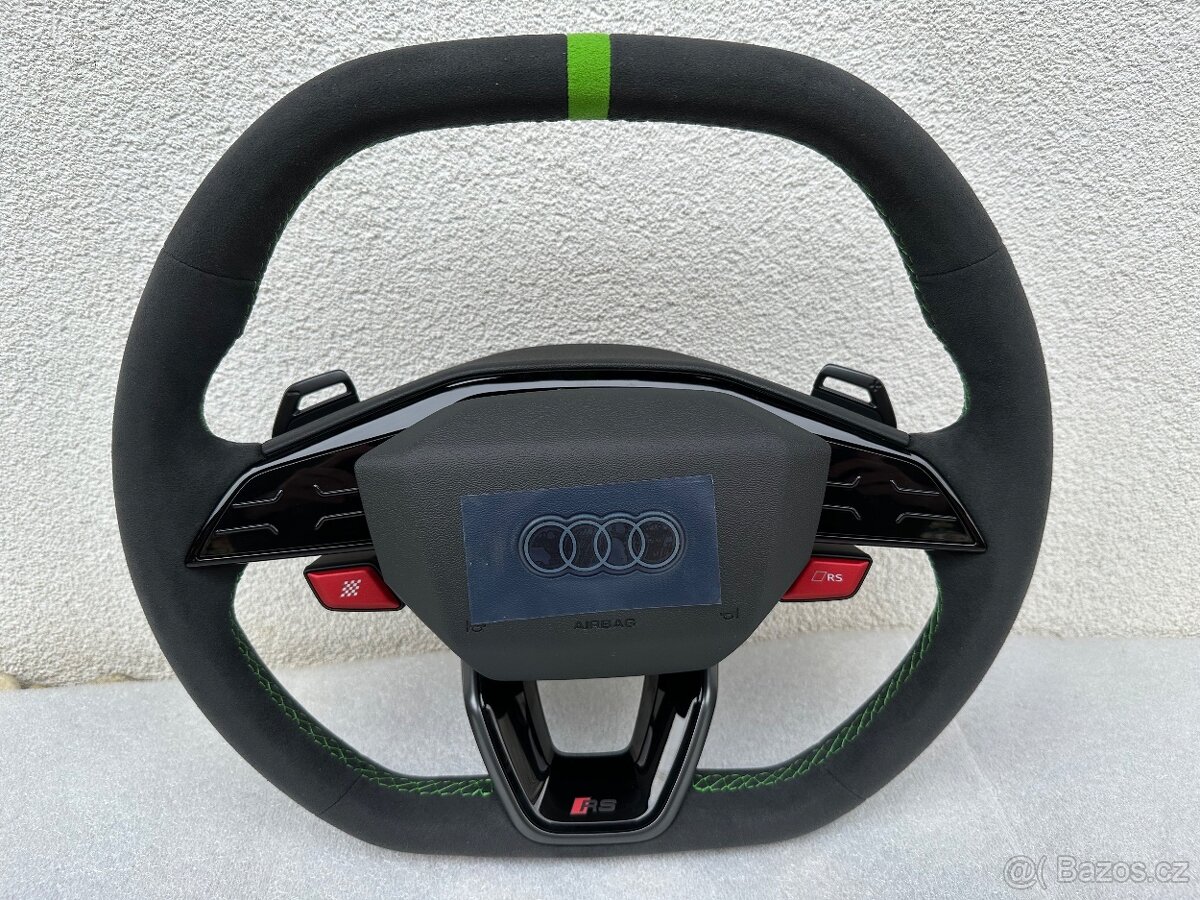 Audi sportovy volant alcantara zeleny RS3 RSQ3 RS4 RS5