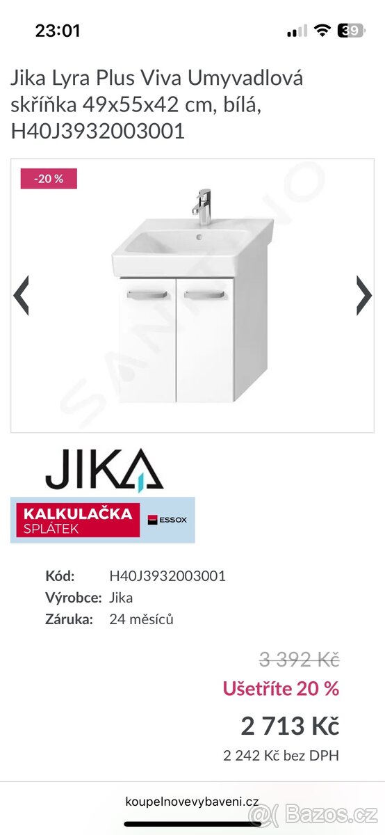 Umyvadlová skříňka Jika Lyra plus VIVA