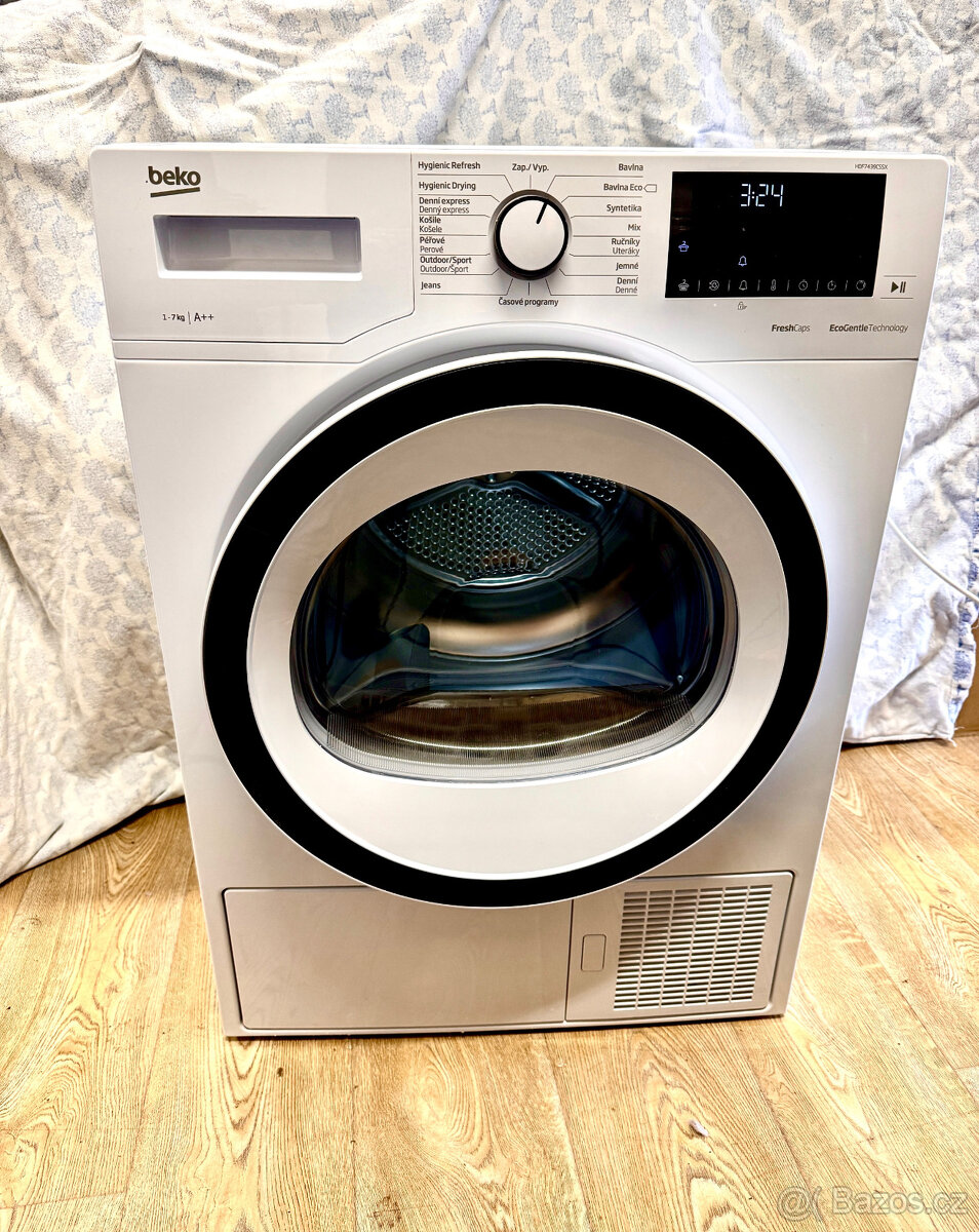 Úzká slim sušička Beko 7kg, JAKO NOVÁ,HDF 7439CSSX