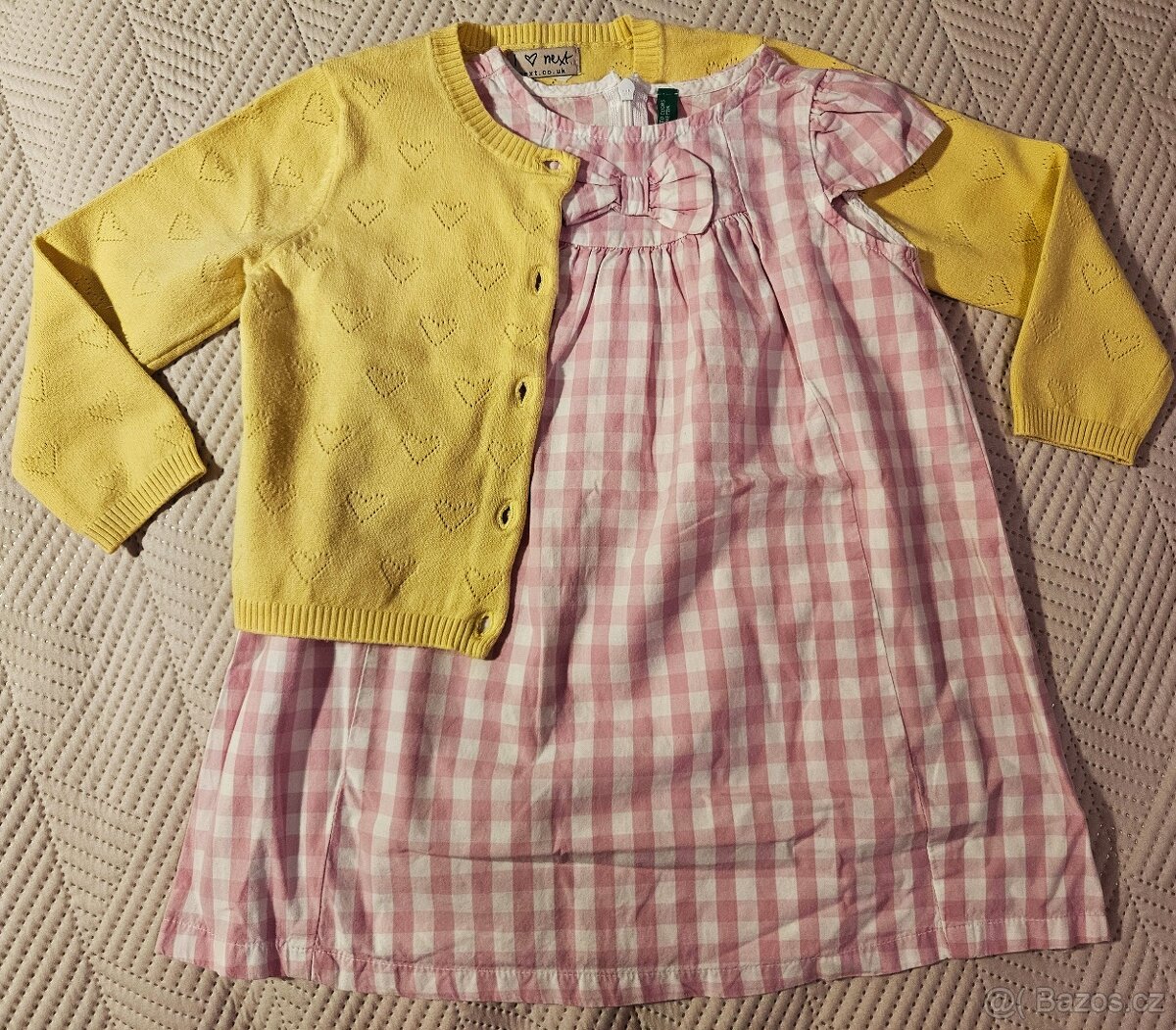 Vel. 98cm, 2-3 roky, šaty Benetton, svetr Next