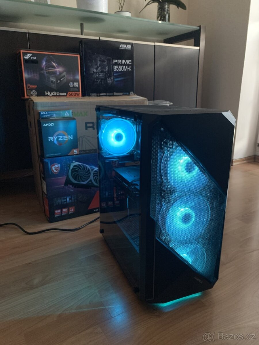 Herní počítač RX 6600, Ryzen 5500, 16Gb RAM, SSD 500Gb