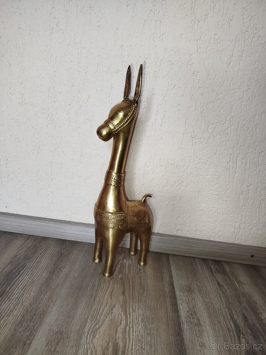Starožitná mosazná soška - Dhokra art