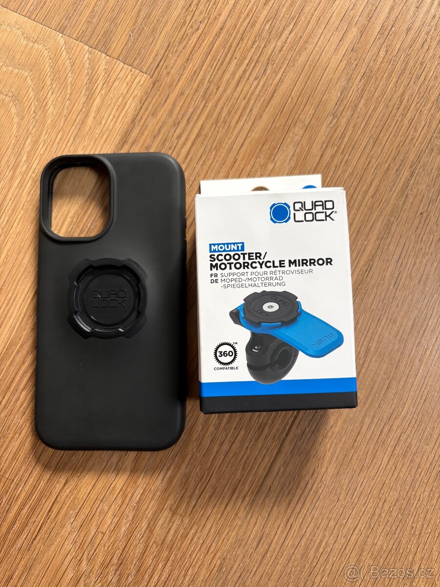 Quadlock Scooter/motorcycle mirror mount + IPhone 16 case
