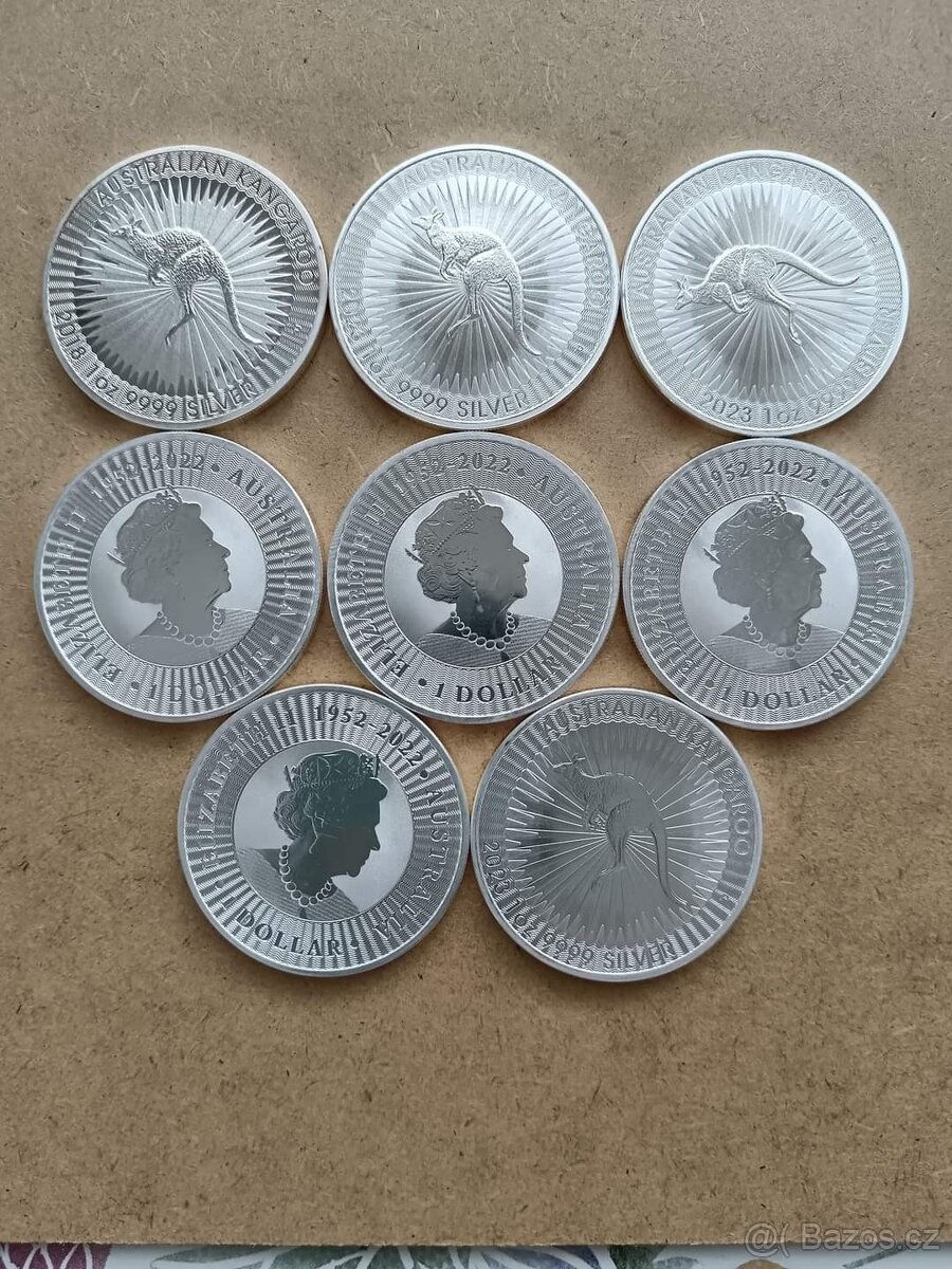 1oz 31,1g čistého stříbra mince Kangaroo 2023