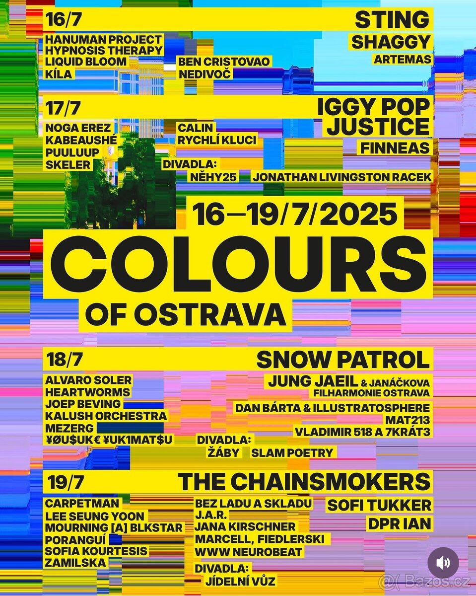 4denní vstupenky na Colours of Ostrava