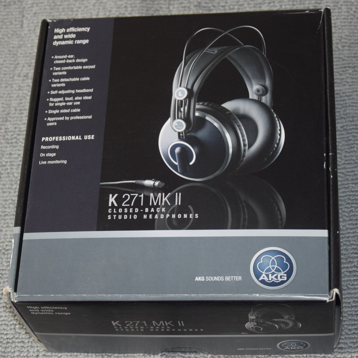Profesionální sluchátka AKG K271 MKII, kabely, sada náušníků