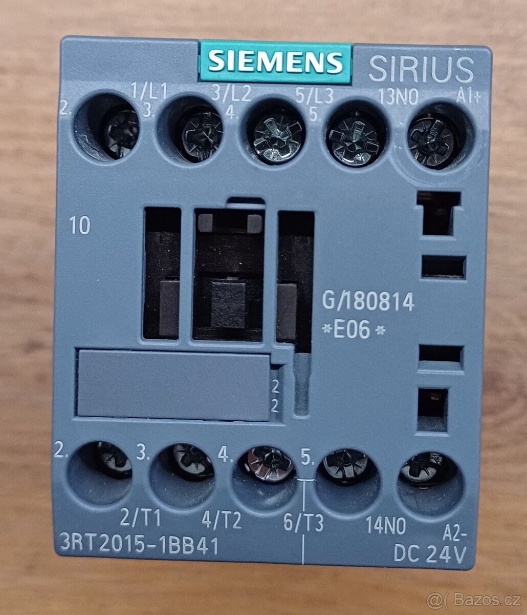 Výkonový stykač Siemens 3RT2015-1BB41, AC-3, 3KW/400V, 1NO