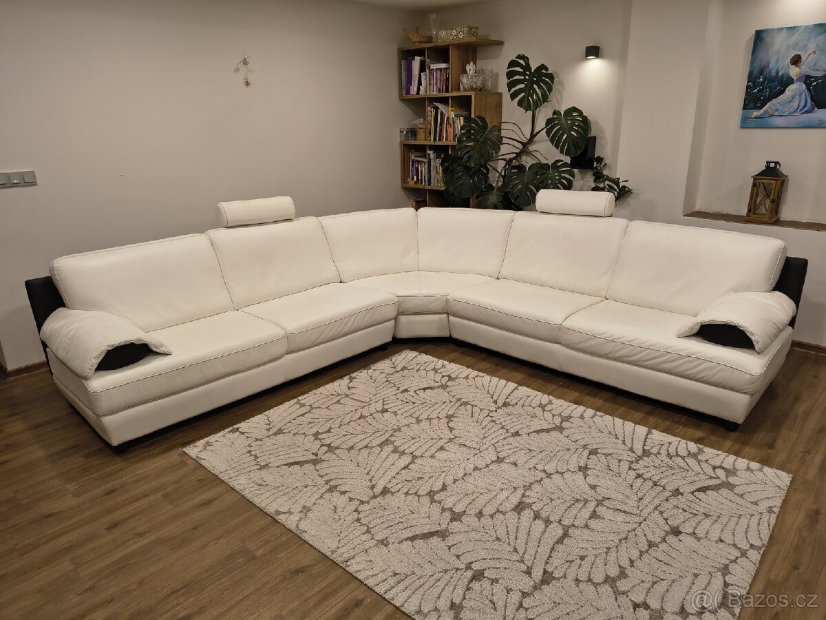 Rohová sedací souprava, pravá kůže