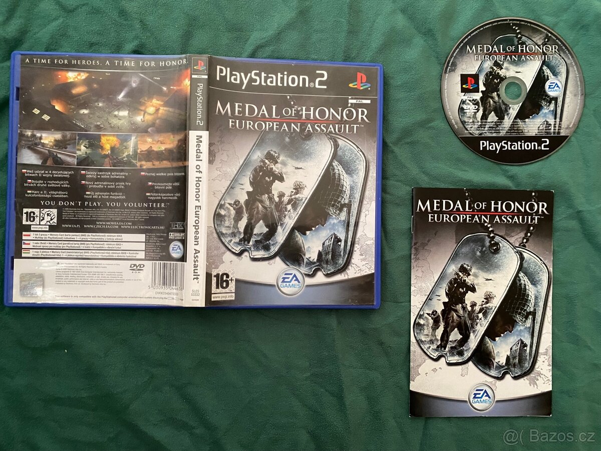 PS2 Medal of Honor - European Assault - CZ obal a manuál