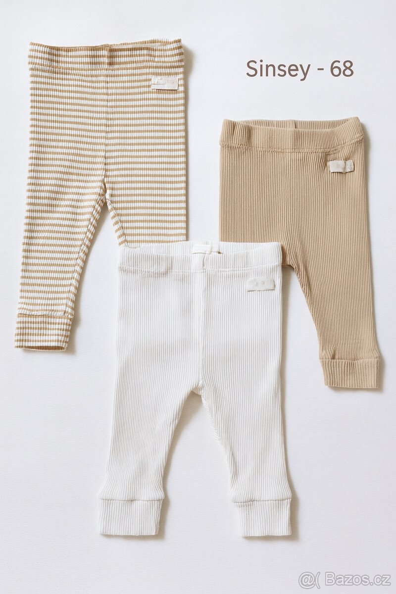 Set 3 ks žebrovaných legínek Sinsey – velikost 68 -80kč