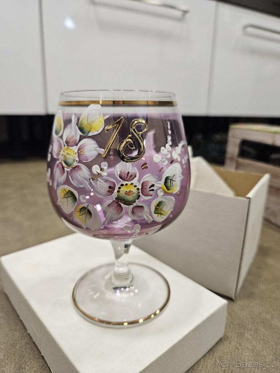Výroční sklenice k 18. narozeninám CZ výroba