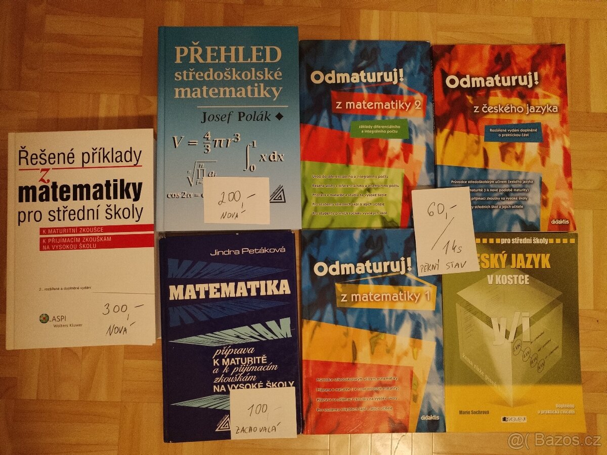 Učebnice čeština i matematika k maturitě a na VŠ