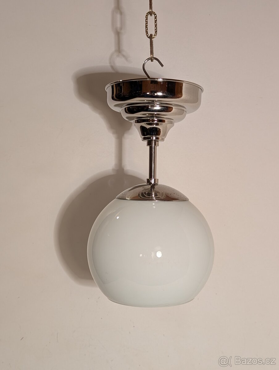 Art Deco lustr z niklované mosazi, stropnice,  až 2 ks