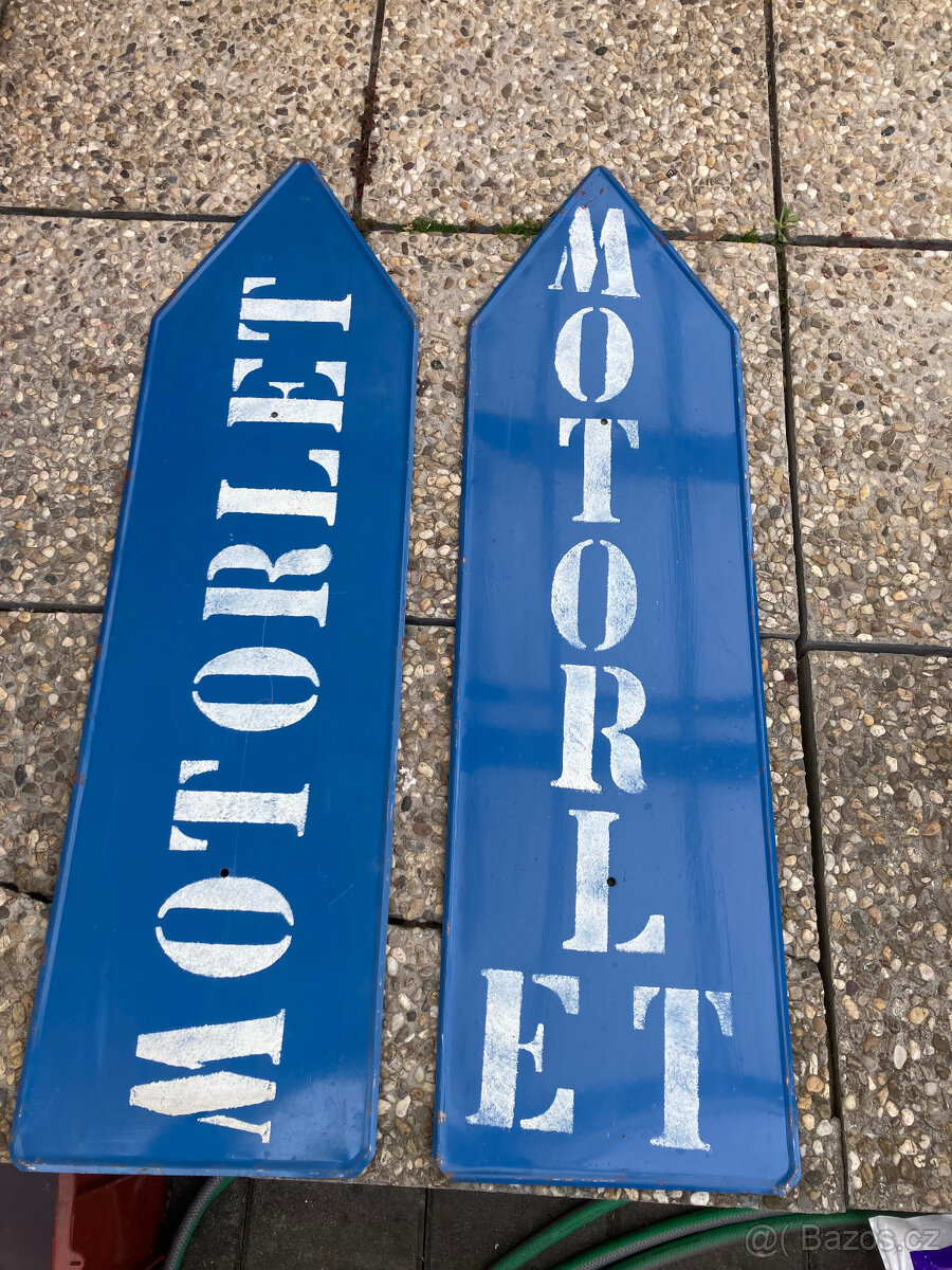 Cedule 2 kusy,  staré MOTORLET za 1.000 kč