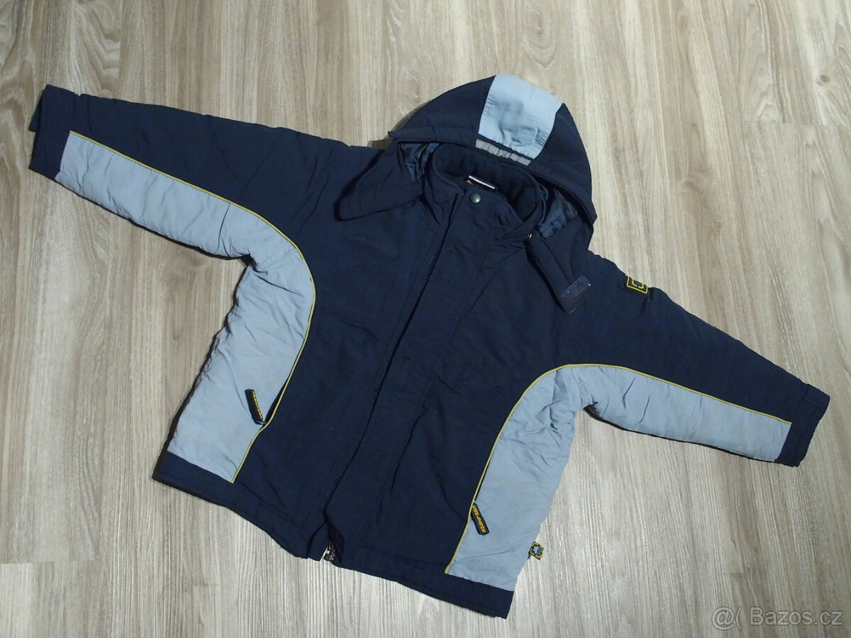 Zimní teplá chlapecká bunda tmavě modrá vel. 122