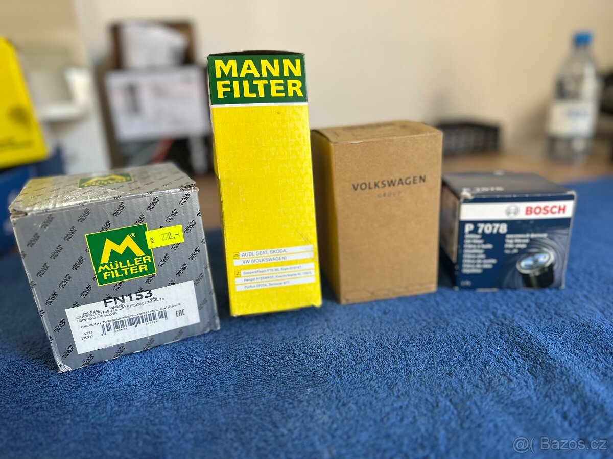 Filtry a těsnění víka GOLF 5 1.6. 75kw apod.