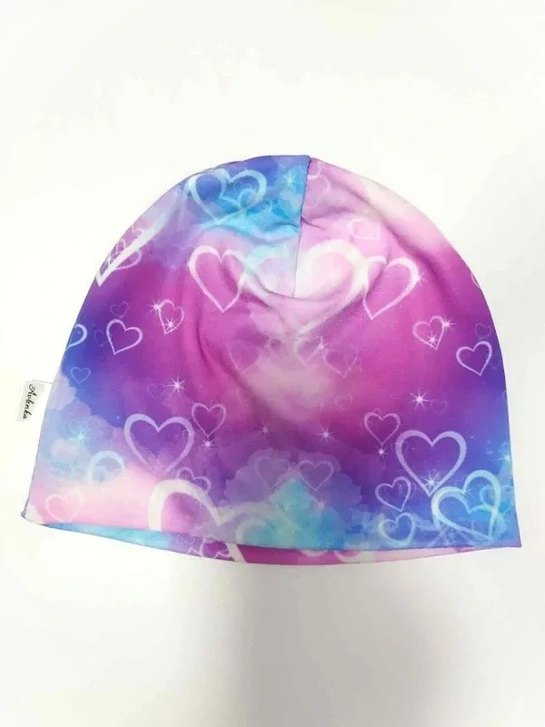 Čepice srdíčka (na obvod hlavy 49-51cm)