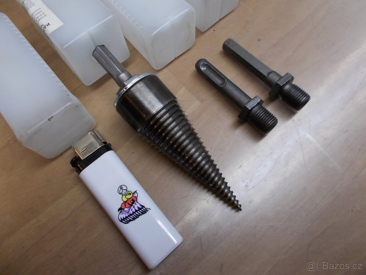 Štípačka na dřevo do vrtačky, úchyt SDS a šestihran...