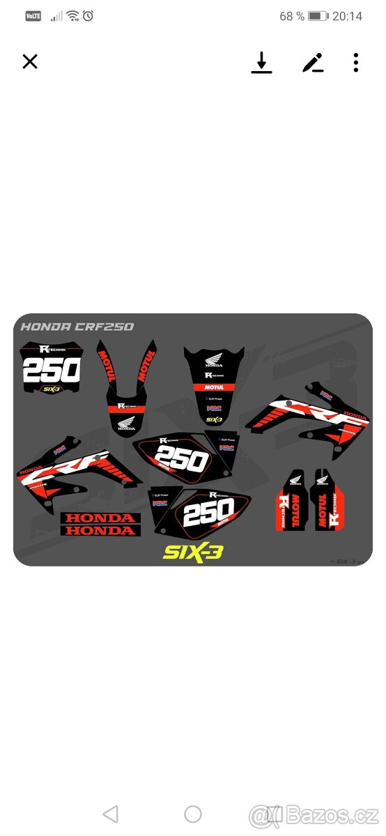 Kompletní celopolep Honda CRF 250R, 2008