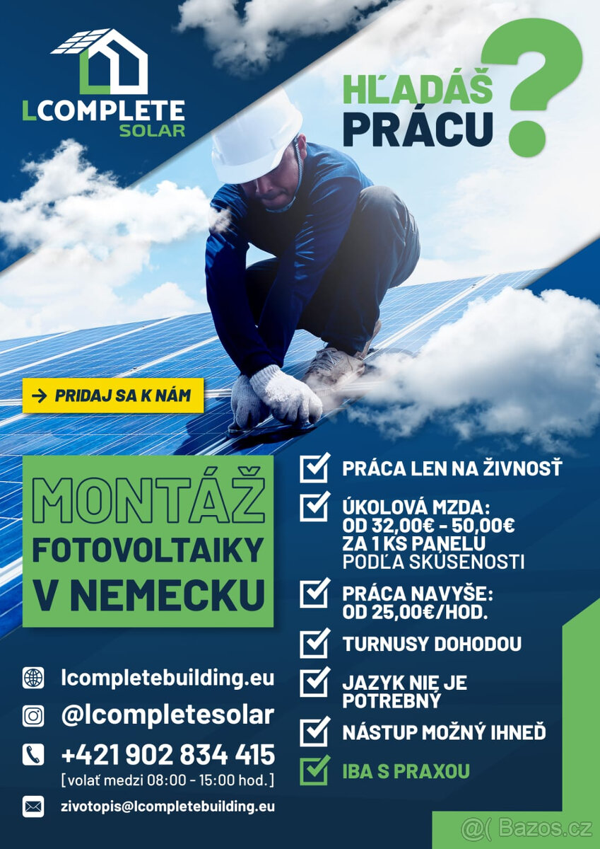 Fotovoltika - Montér - Nemecko