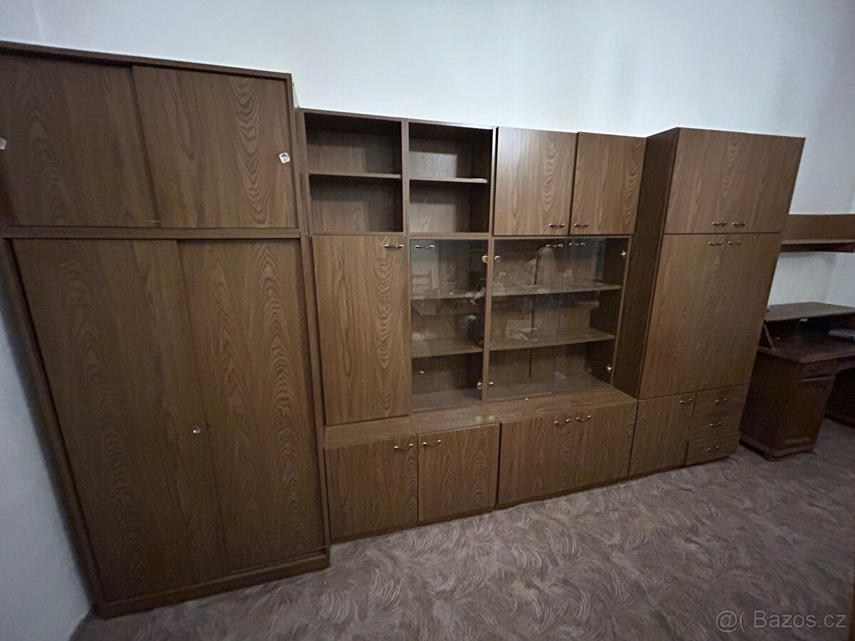 Obývací stěna, skříňová sestava, knihovna s vitrínou