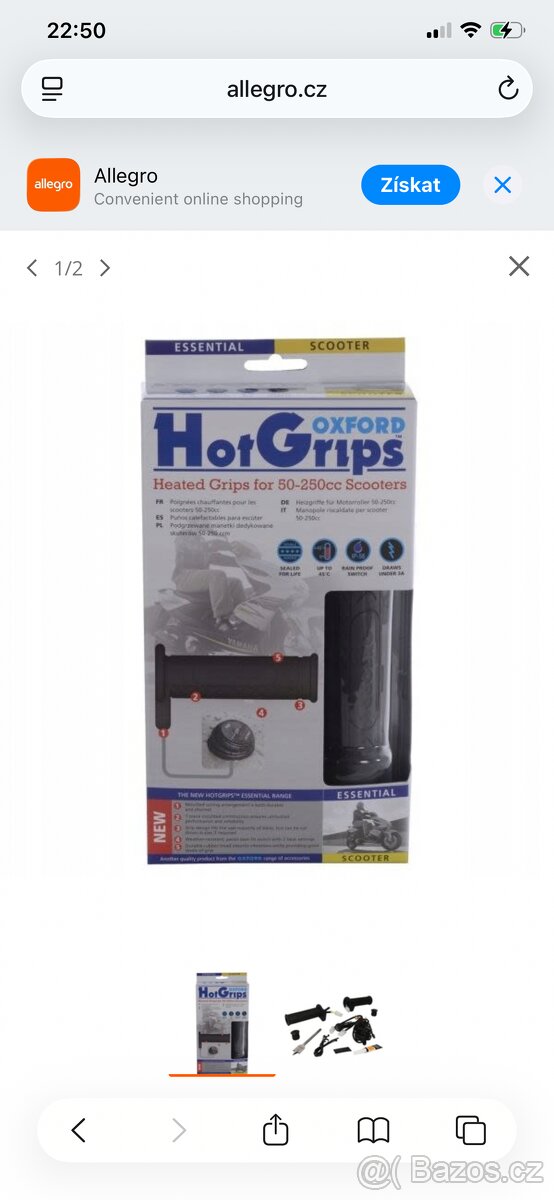 Vyhřívané Gripy Oxford Hot grips for scooters