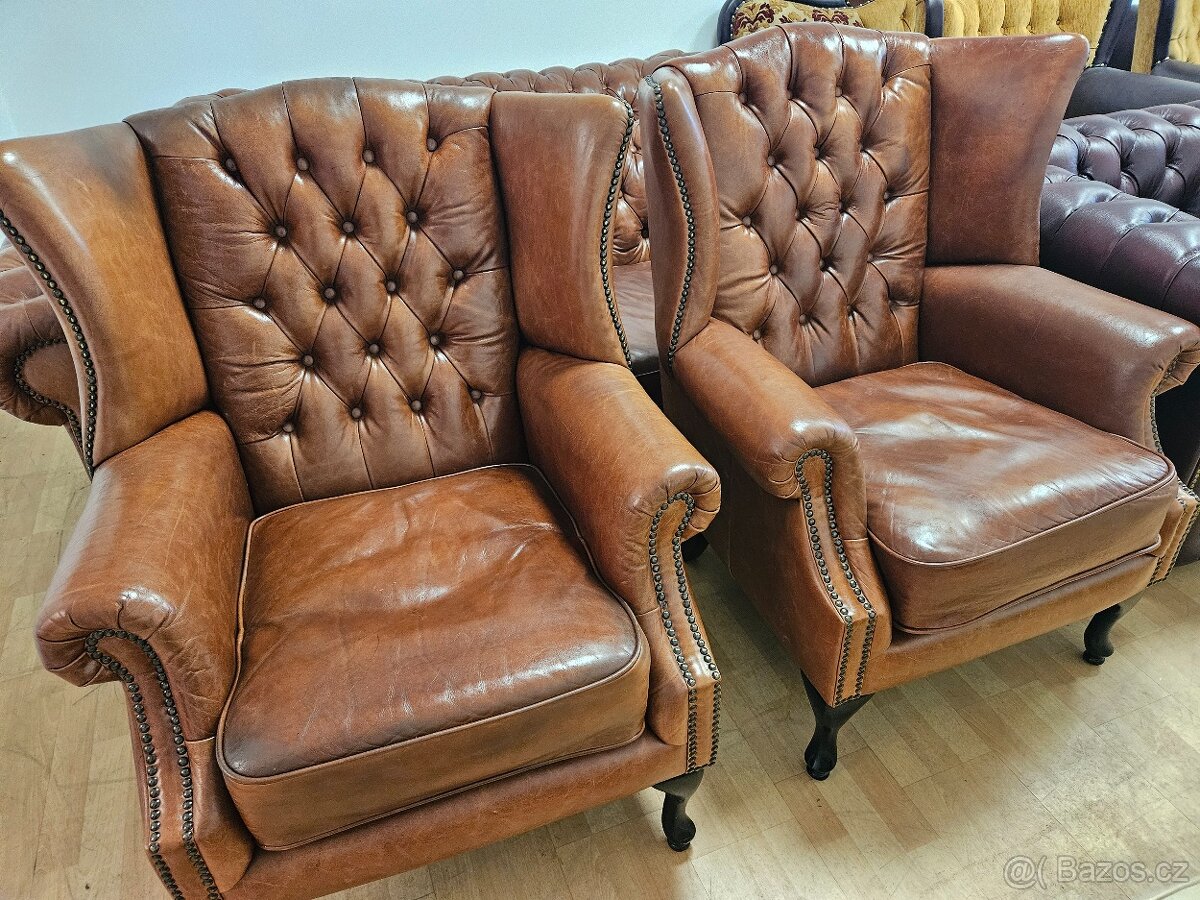 CHESTERFIELD ŠTÝL,KOŽENÁ,ZNÍŽENÁ CENA