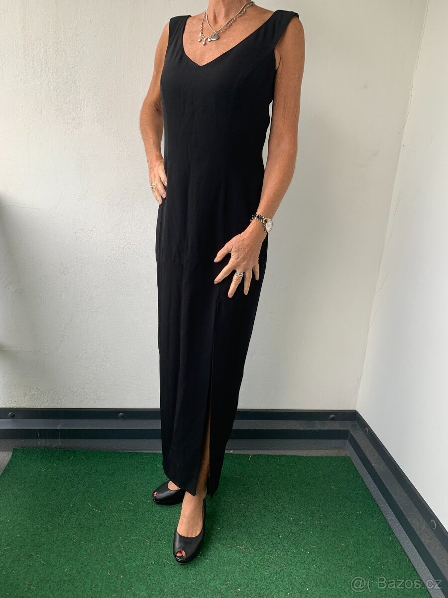 luxusní dlouhé černé šaty - vel. S/M