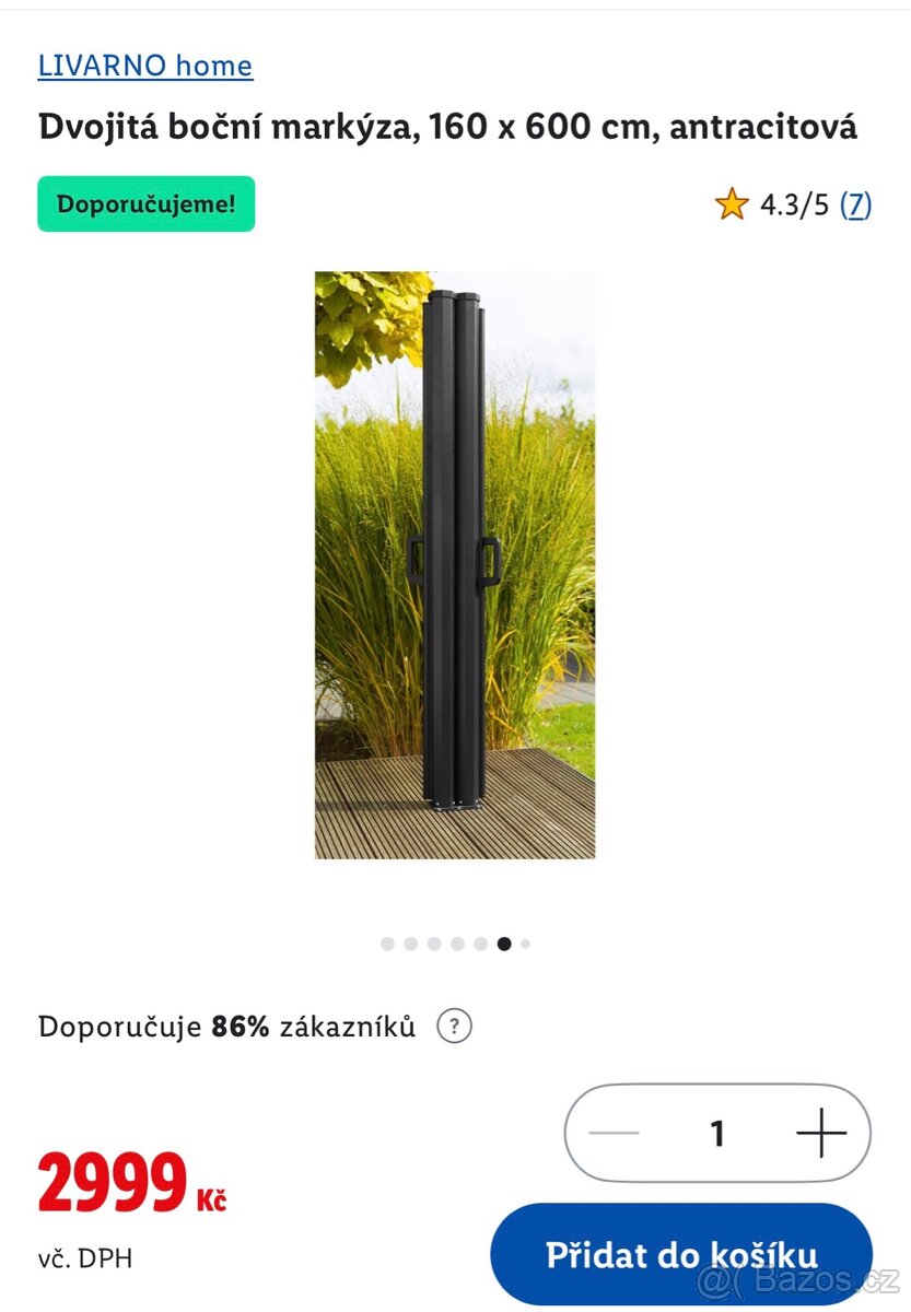 Bočni markýza LIDL - antracit