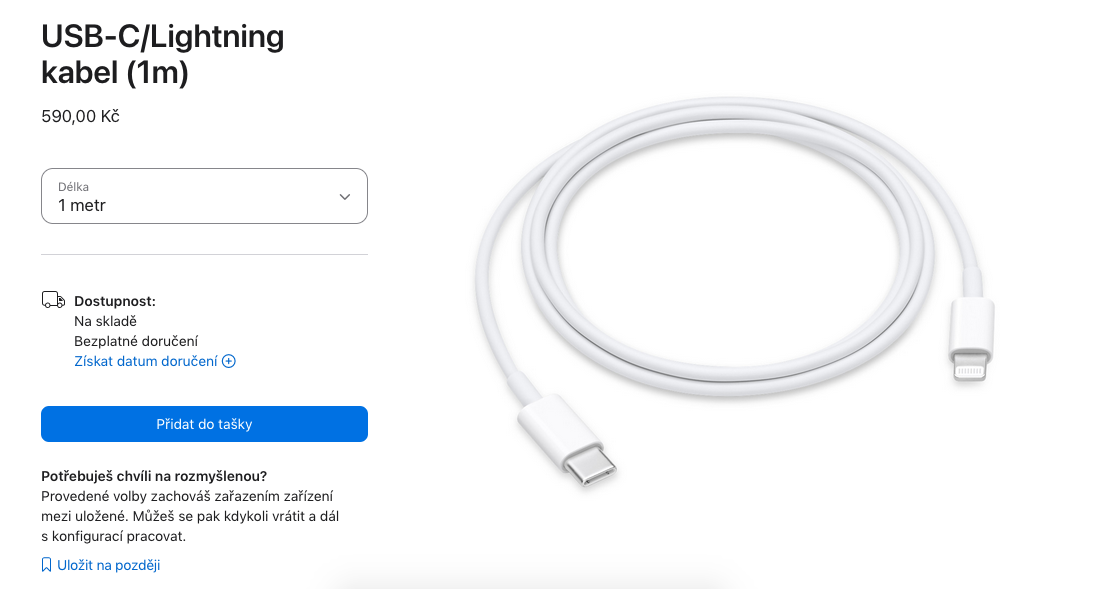 NOVÝ - Originální Apple USB‑C/Lightning kabel (1m)
