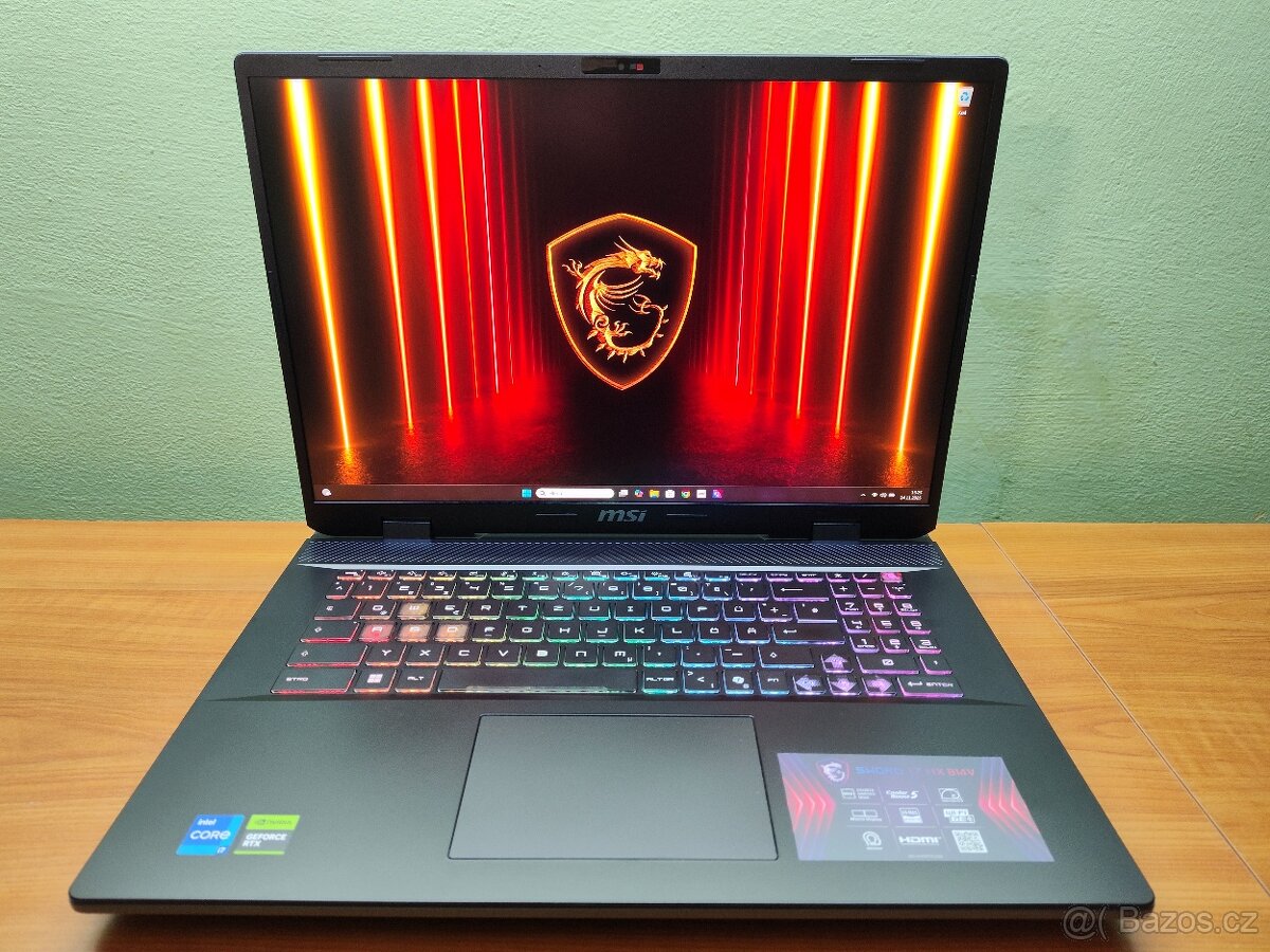 Nepoužitý 17" Sword,RTX-4070 Mux,i7-14th,QHD,M.2 1TB