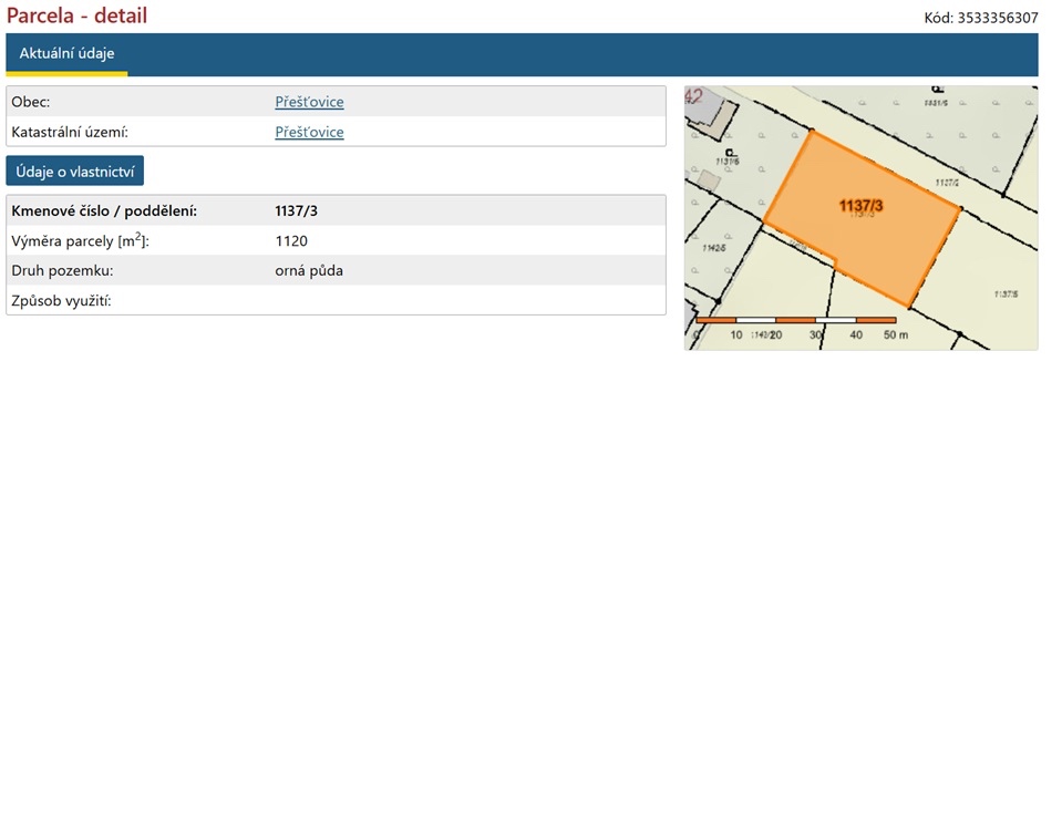 Stavební pozemek Přešťovice