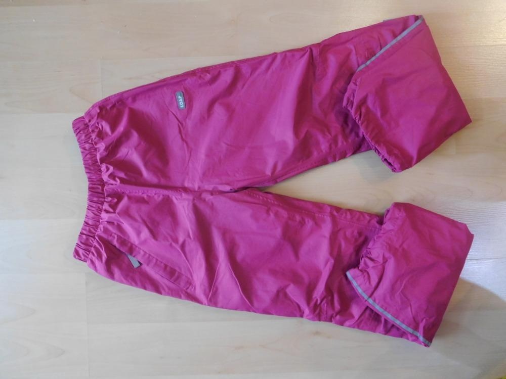 Zateplené šusťáky vel. 134, softshellové kalhoty vel. 152