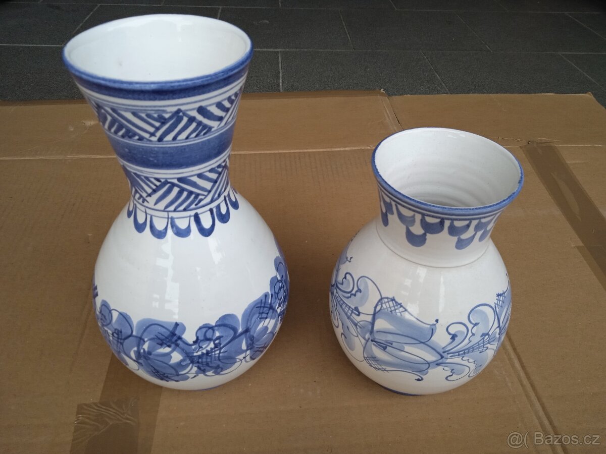 Váza keramická malovaná - 2 kusy -