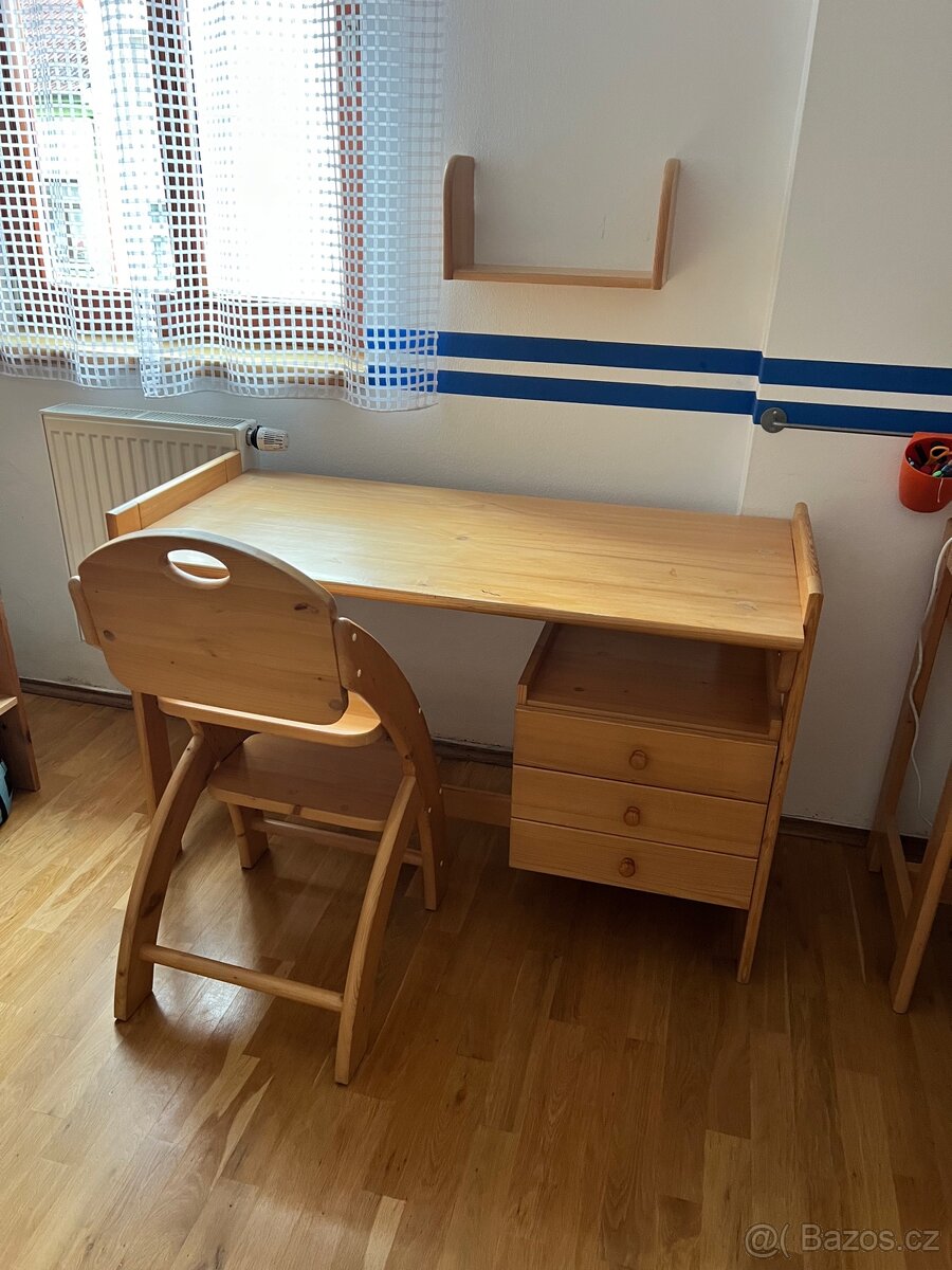 Dětský pracovní stůl 120x75x60 + židle