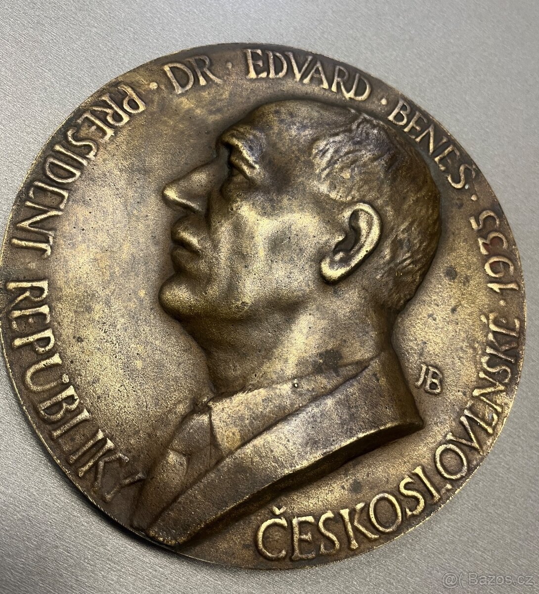Bronzová plaketa Edvard Beneš