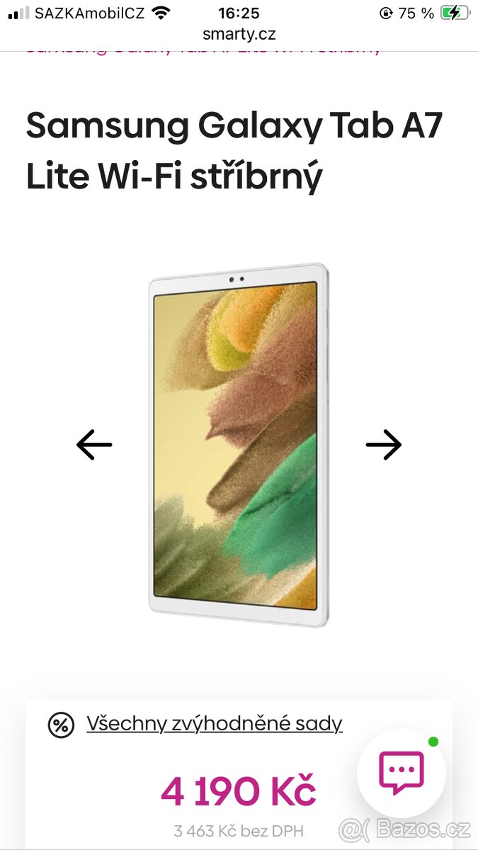 Samsung Galaxy TAB A7 Lite WiFi stříbrný