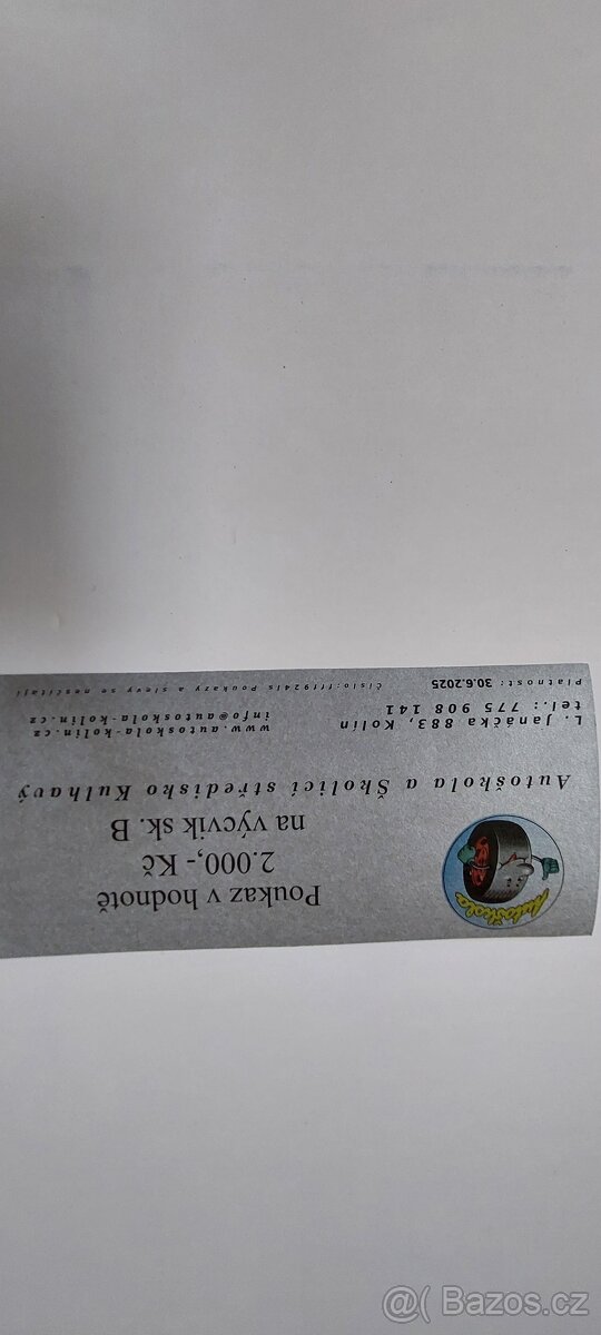 Prodám poukaz v hodnotě 2000 korun
