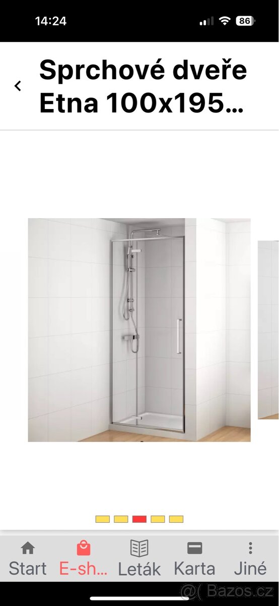 Sprchové nové dveře ETNA CHROM 100x195